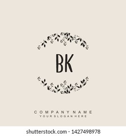 Initial letter BK beautiful handwriting logo vector template