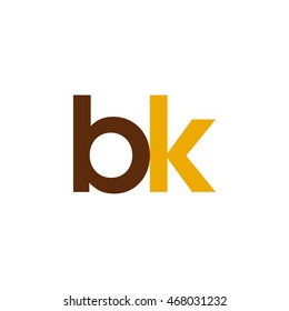 Initial letter BK brown yellow color logo
