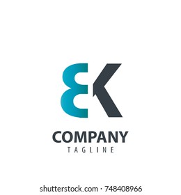 Initial Letter BK Design Logo