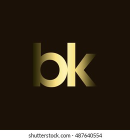 Initial letter BK gold with dark background logo