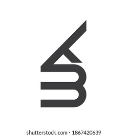 Initial letter bk or kb logo vector design template
