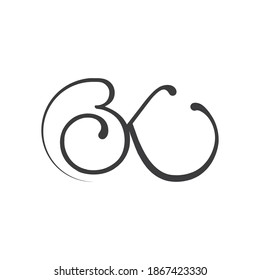 initial letter bk or kb logo vector designs