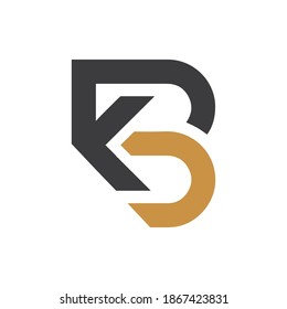 Plantillas vectoriales de letras iniciales bk o kb