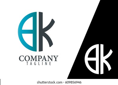 Initial Letter BK With Linked Circle Logo