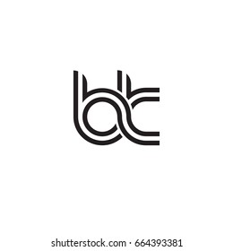 Initial letter bk, linked outline rounded lowercase, monogram black