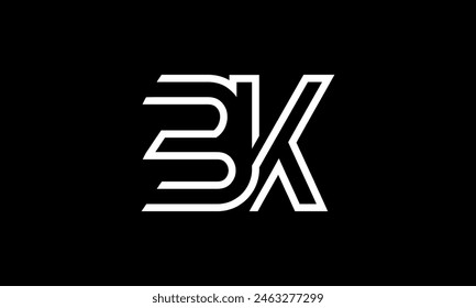 Initial Letter BK Logo Design. BK Logo Design. Creative And Modern BK logo.