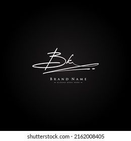 Initial Letter BK Logo - Hand Drawn Signature Logo