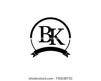 initial letter BK logo monogram retro black