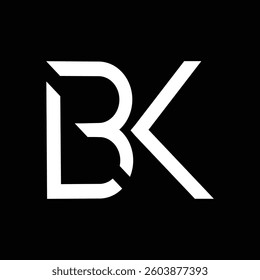 Initial letter BK minimalist and modern logo design Vector