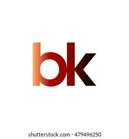 Initial letter BK red brown gradation color logo