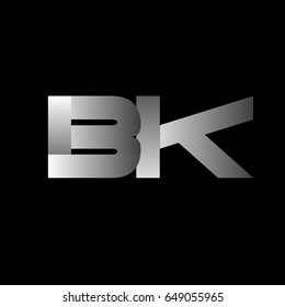 Initial letter BK uppercase modern and simple logo linked white colored, isolated in black background. Vector design template elements for company identity.