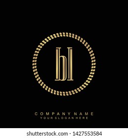 Initial letter BL beautiful handwriting logo vector template