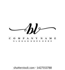 Initial letter BL beautiful handwriting logo vector template