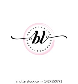 Initial letter BL beautiful handwriting logo vector template
