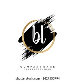 Initial letter BL beautiful handwriting logo vector template
