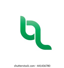 Initial Letter BL BQ Logo Circle Rounded Lowercase Logo Green