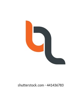 Initial Letter BL BQ Logo Circle Rounded Lowercase Logo Orange Black