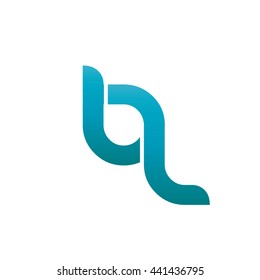 Initial Letter BL BQ Logo Circle Rounded Lowercase Logo Blue