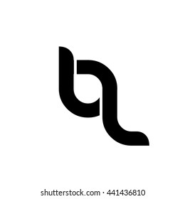 Initial Letter BL BQ Logo Circle Rounded Lowercase Logo Black