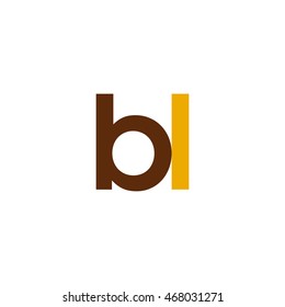 Initial letter BL brown yellow color logo