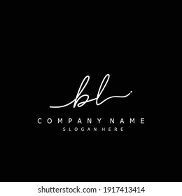 Initial letter BL calligraphy handwritten logo. Handwritten alphabet in the logo template. Letters and Alphabet for your logo design.