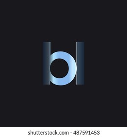 Initial letter BL chrome with dark background logo