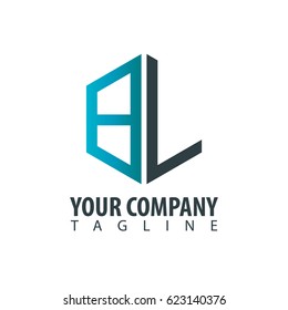 Initial Letter BL Design Box Logo
