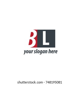 Initial Letter BL Design Logo With Square
