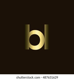 Initial letter BL gold with dark background logo