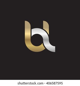 initial letter bl linked circle lowercase logo gold silver black background