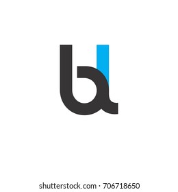 Initial Letter BL Linked Circle Lowercase Logo Black Blue Icon Design Template Element