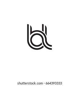 Initial letter bl, linked outline rounded lowercase, monogram black