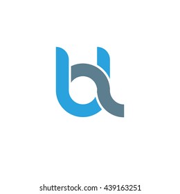 initial letter bl linked round lowercase logo blue