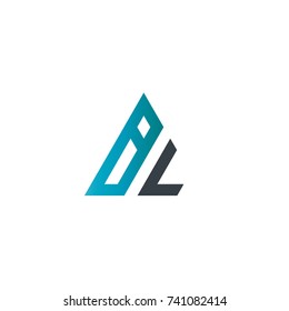 Initial Letter BL Linked Triangle Design Logo
