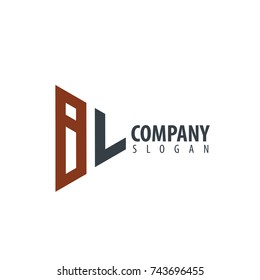 Initial Letter Bl Linked Triangle Design Logo
