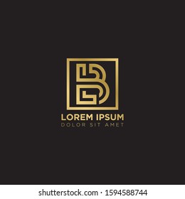 Initial Letter BL linked uppercase overlap modern gold logo vector design template. Suitable for business, consulting group company.