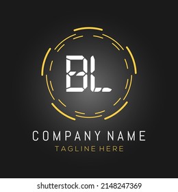 Initial Letter BL Logo Creative Typography Vector Template. Digital Abstract BL Logo Design.