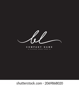 Initial Letter BL Logo - Handwritten Signature Style Logo