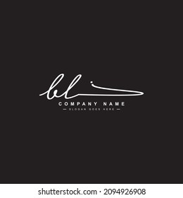 Initial Letter BL Logo - Handwritten Signature Logo