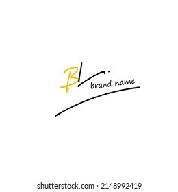 Initial Letter BL Logo - Handwritten Signature Logo