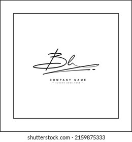 Initial Letter BL Logo - Handwritten Signature Style Logo