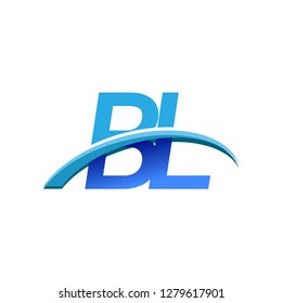 initial letter BL logotype company name colored blue and swoosh design. vector logo for business and company identity.
