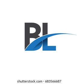 initial letter BL logotype company name colored blue and grey swoosh design. vector logo for business and company identity.
