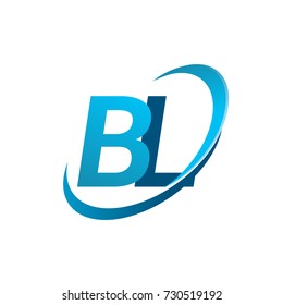 initial letter BL logotype company name colored blue swoosh design concept. vector logo for business and company identity.
