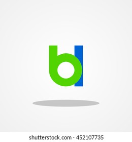 Initial letter BL lowercase logo design template green blue