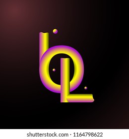 Initial letter bl lowercase modern. style logo liquid with bubble