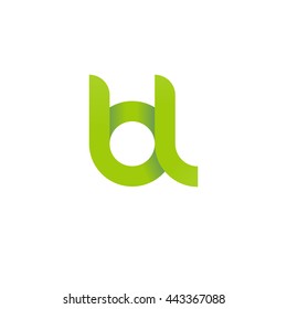 initial letter bl modern linked circle round lowercase logo green