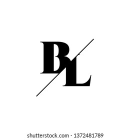 Initial Letter BL Monogram Sliced. Logo template isolated on white background
