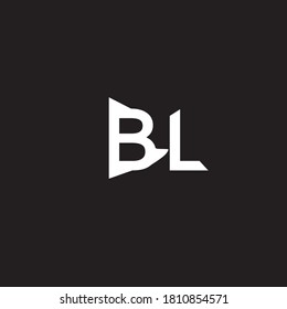 Anfangsbuchstabe BL Monogramm geschnitten und Vorlage einzeln auf schwarzem Hintergrund