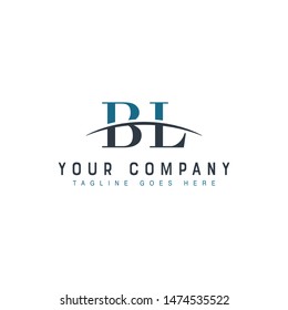 Initial letter BL, overlapping movement swoosh horizon logo company design inspiration in blue and gray color vector